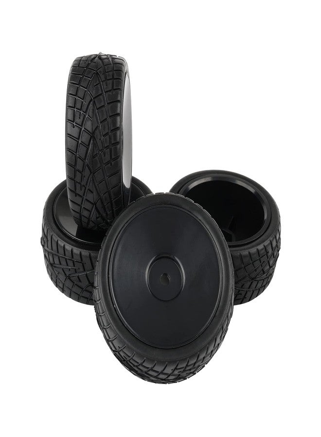 Rowiz 4PCS 1:10 On Road RC Tires 12mm Hub Wheel Rims Concentric Hard Dish for Touring Racing Cars, Black - Image 2